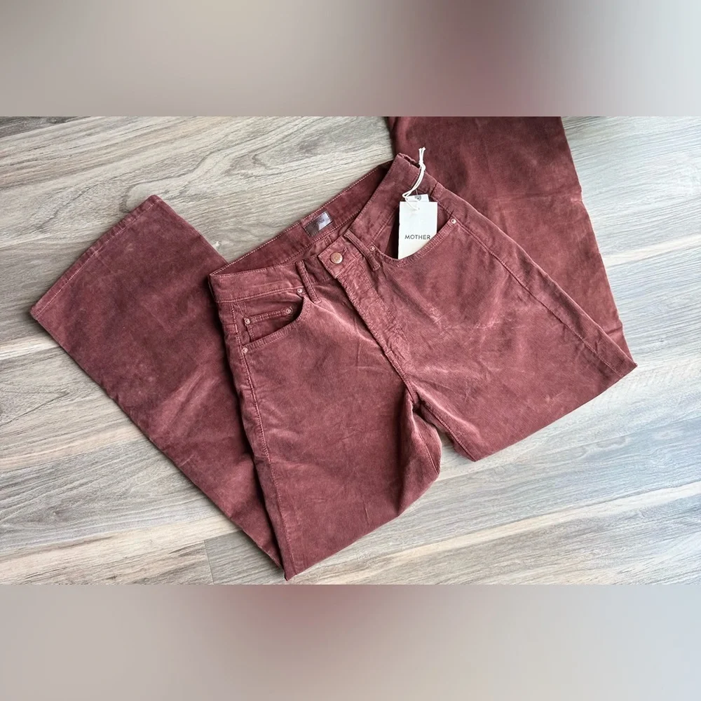 Mother Corduroy Mid Rise The Maven Ankle Pants‎ Hopscotch Aztec Brown NWT